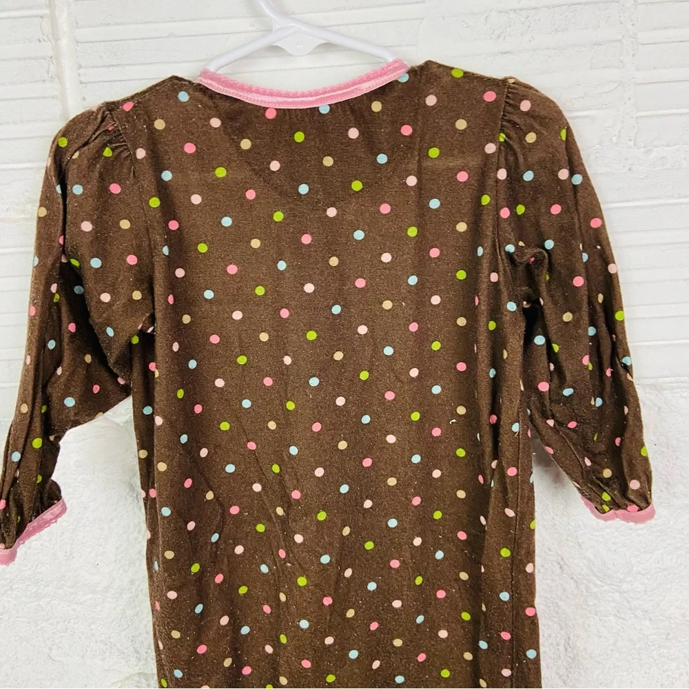 Carters Brown Polka Dot Kids One Piece footie pj with Cupcake Design size 18 M